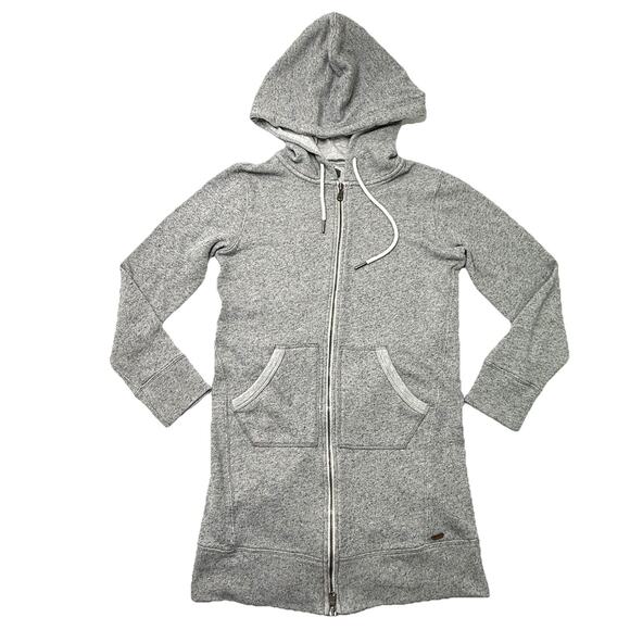 Roots Canada Full Zip Hoodie Size Small Heathered Gray Cotton Blend Sweatshirt - Picture 1 of 10